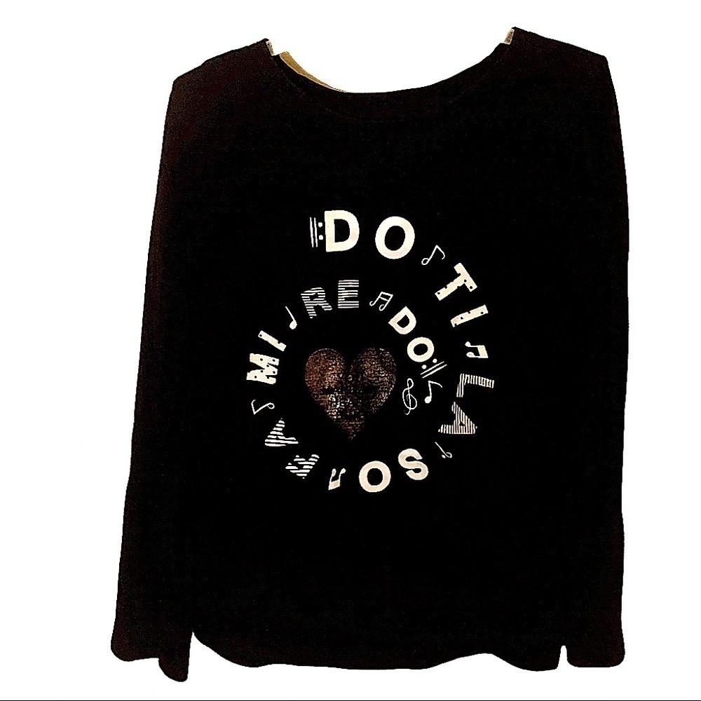 3/$25 🍄 Cat & Jack Girl’s Long Sleeve Black Musical Tee